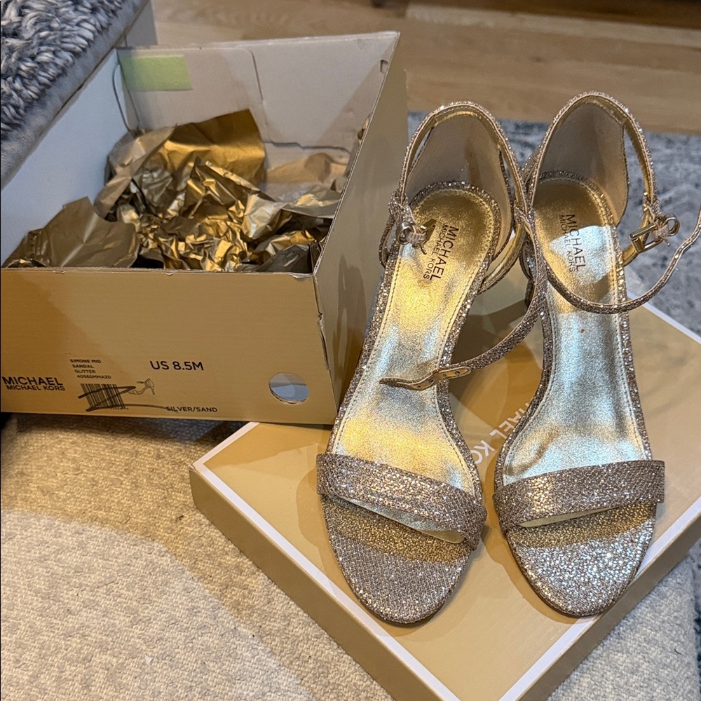 Michael Kors Sparkling Silver Heels